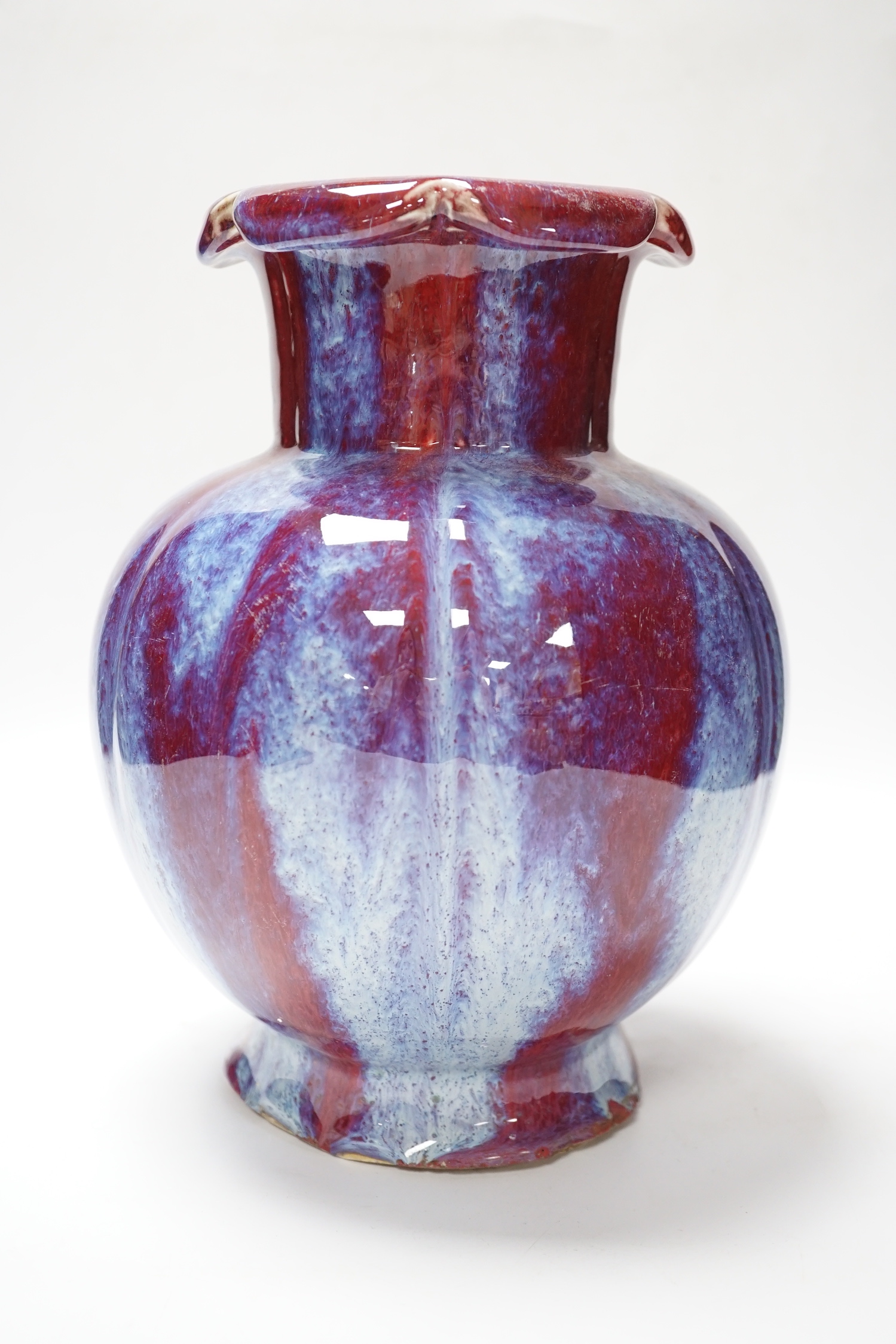 A Chinese sang de boeuf vase, 26cm high